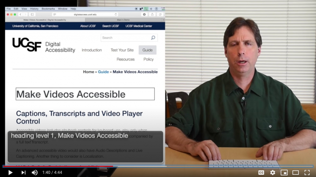 Watch a Screen Reader demonstration on YouTube