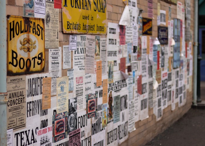 wall with posters