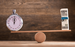 weigh scale and dollar bills